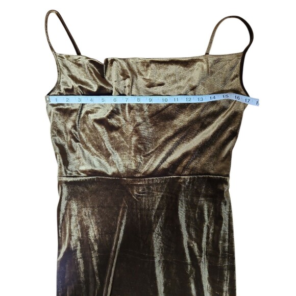 Just Taylor Midi Dress Womens Size 10 Dark Romantic Olive Velvet Whimsigoth Glam - Picture 8 of 9